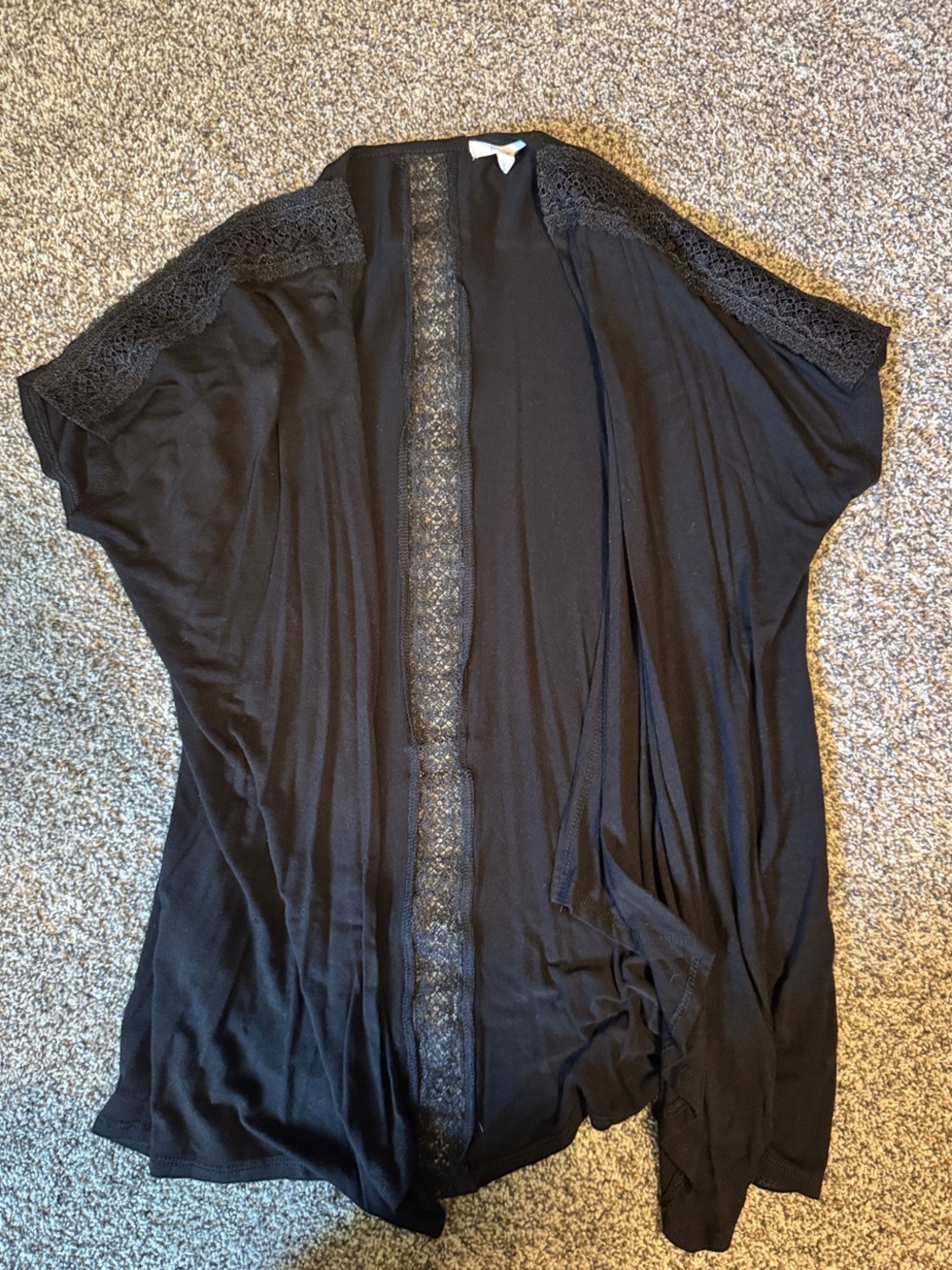 Maurices Black Lace Front Knit Top
